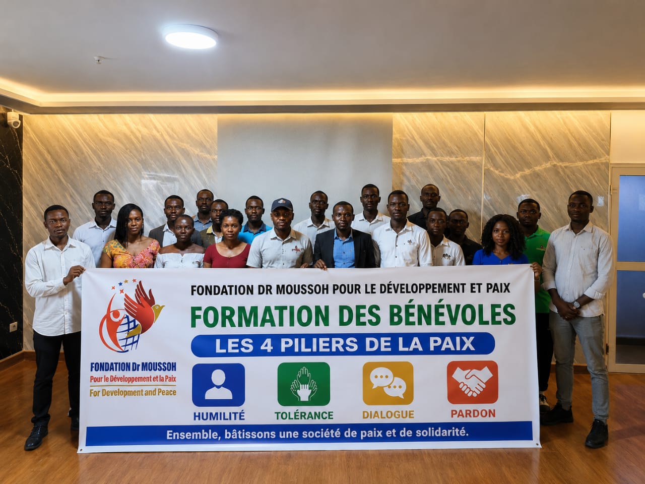 Affiche Formation des Bénévoles — Les 4 piliers de la paix